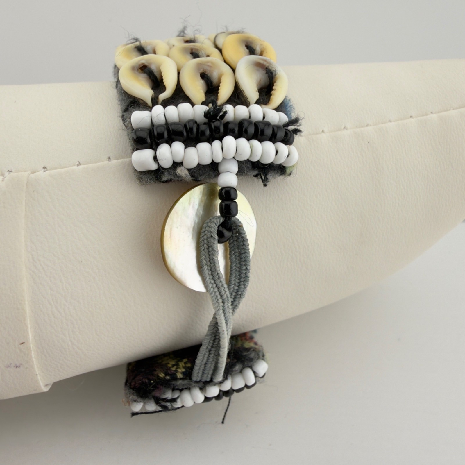 Cowrie Shell Bracelet Wide Band Boho Tribal Surfer Beach Coastal