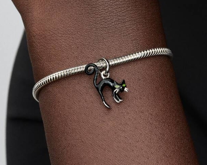 New In Box Authentic PANDORA 925 MEOOOW Eyeshine glow Black Cat Charm Halloween