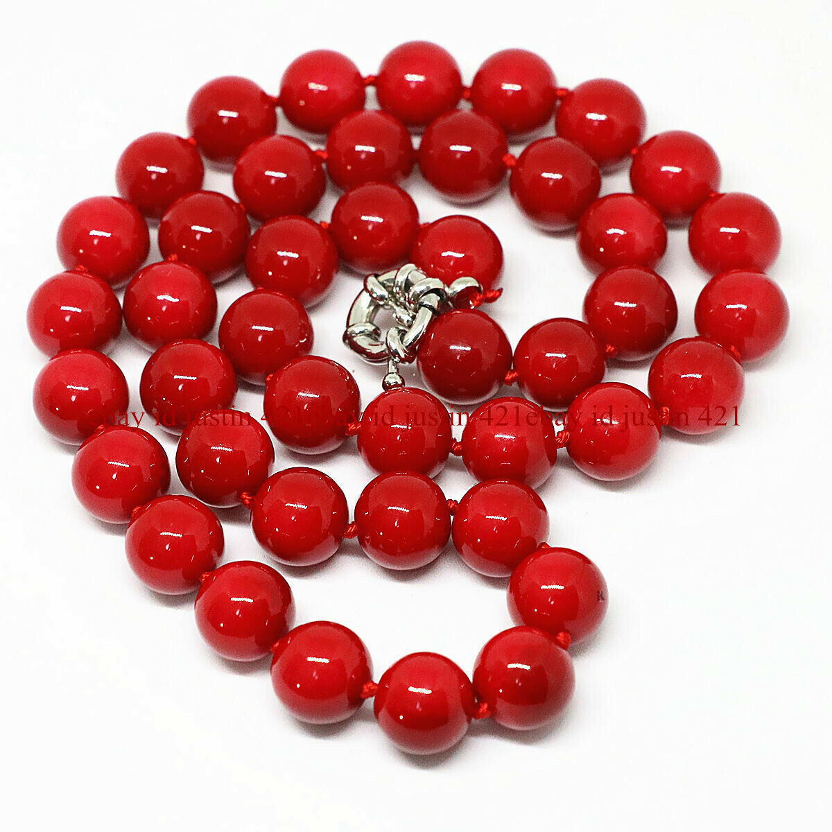 Natural 6/8/10/12mm South Sea Red Coral Round Gemstone Beads Necklace 18” AAA