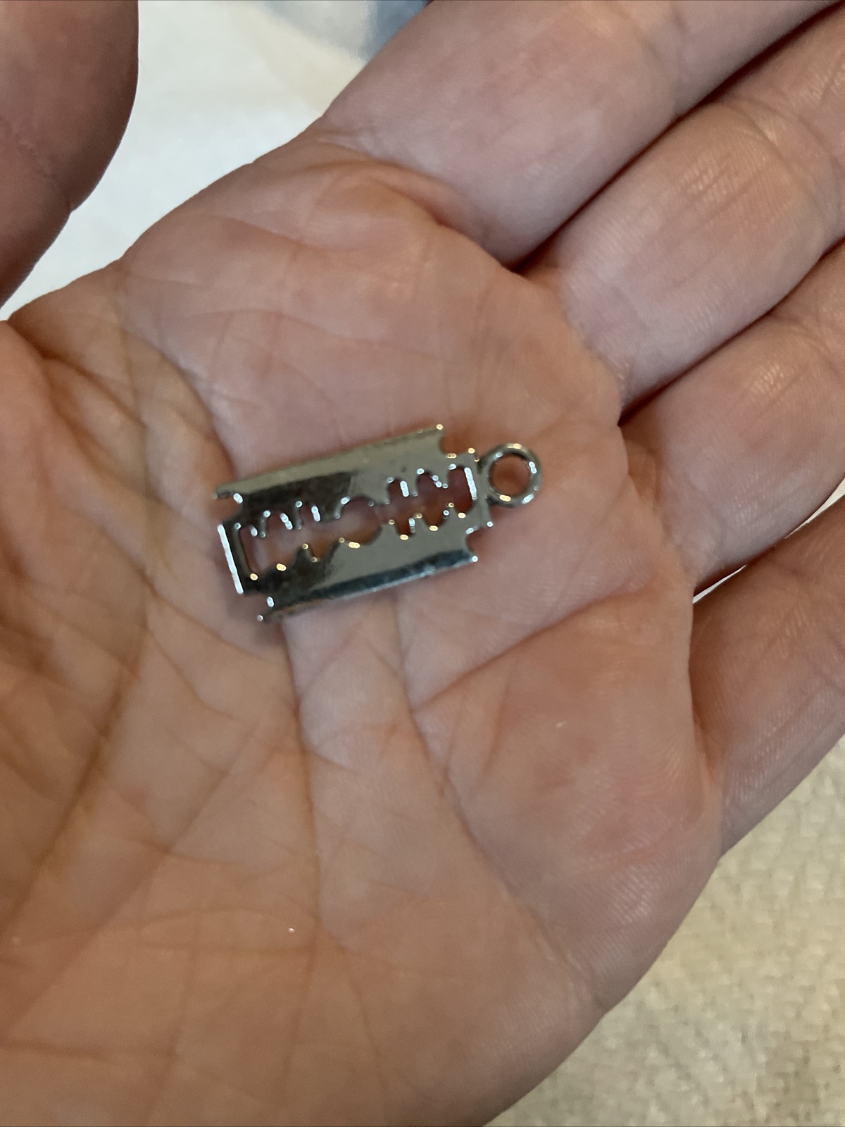 Silver Tone Razor Razer Charm