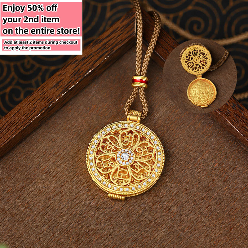 Flower Pendant Necklace 18K Gold Plated Ethnic Crystal Gemstone Jewelry Gift