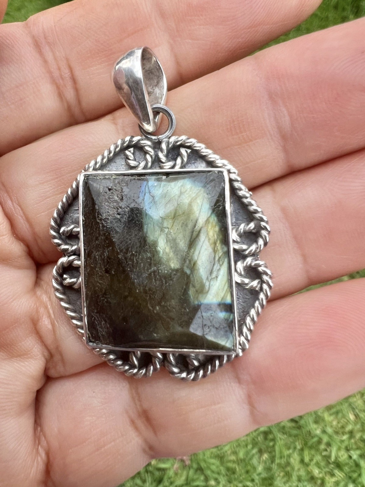 HAND MADE GEMSTONE SET 92.5 SOLID SILVER