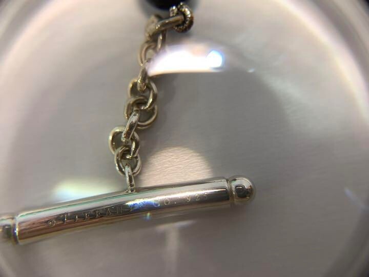Tiffany & Co Black Onyx Necklace Sterling Silver 925 Choker 17.7in Box