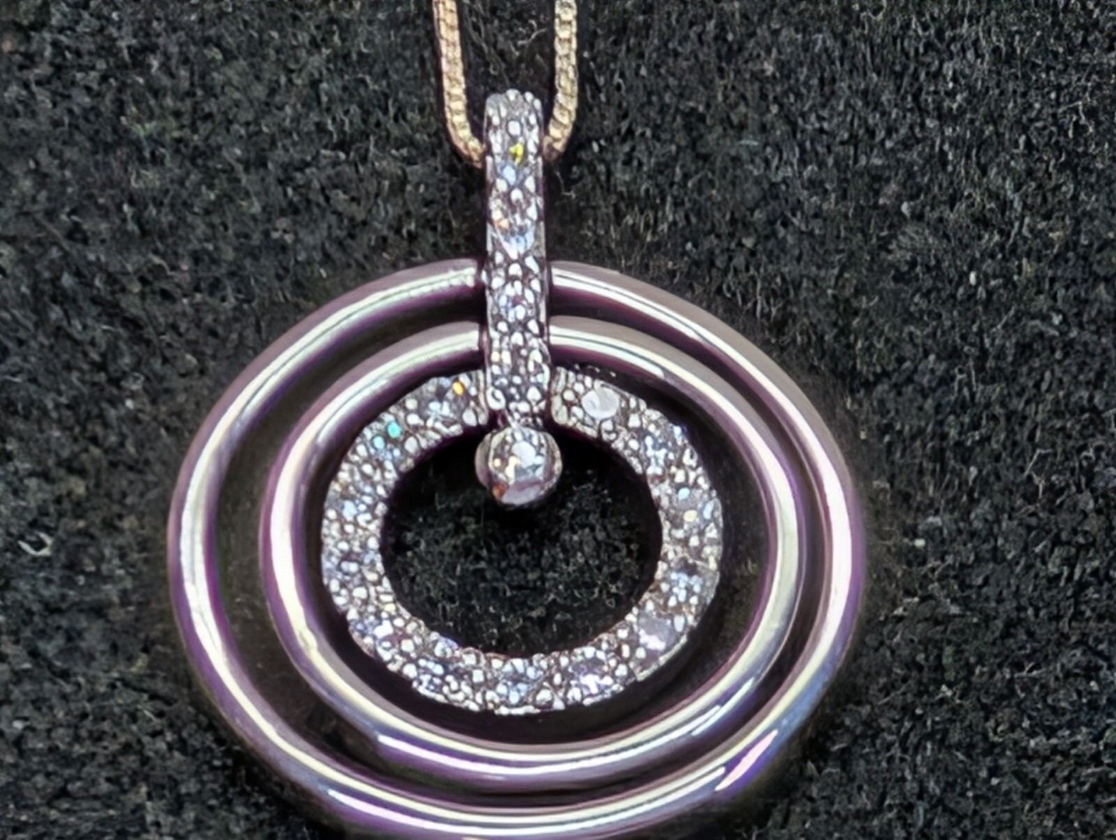 Sterling Silver CZ Cubic Zerconia Hoop Earrings & Necklace w/18″ Chain 260322G