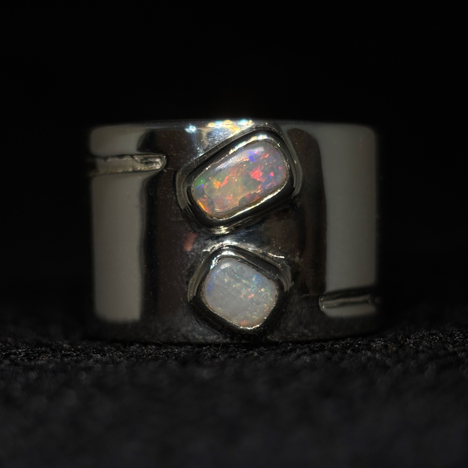 Australian Coober Pedy Double Stack Opal Ring