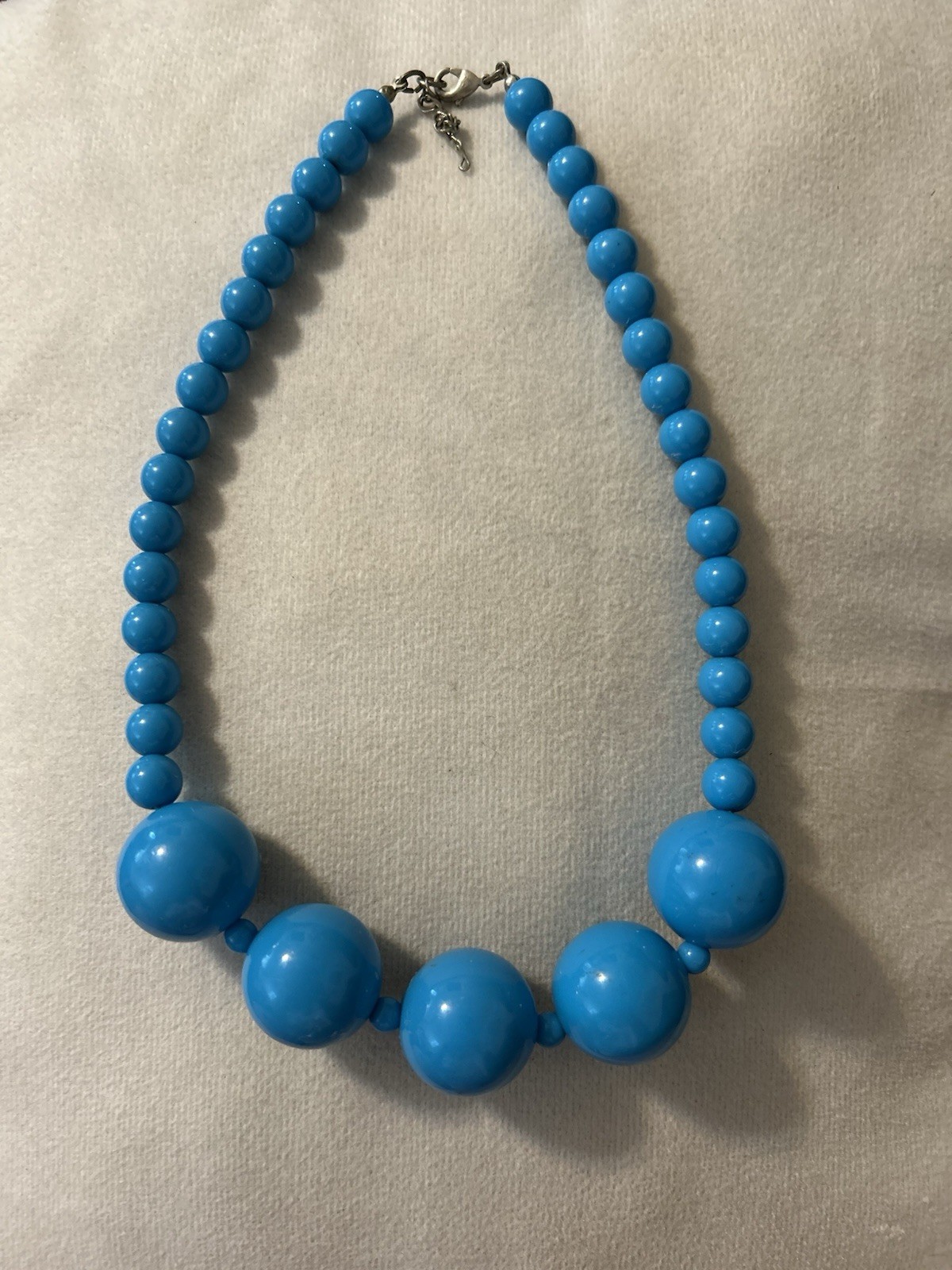 Vintage Plastic Beaded Statement Necklace Ball/Bead Chain Adjustable Lobster