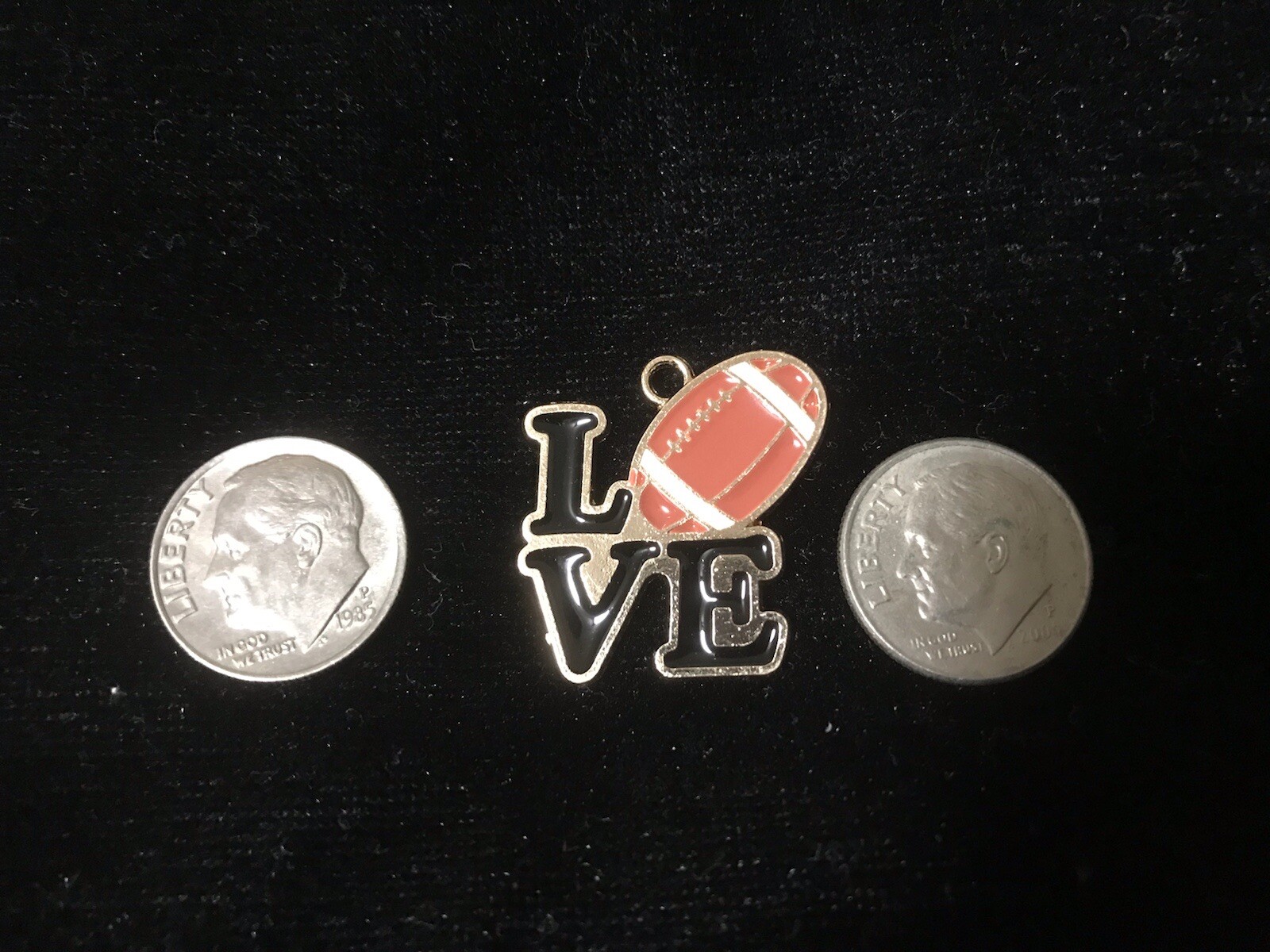Love Football O In Love Football Enamel Necklace Pendant Charm C32