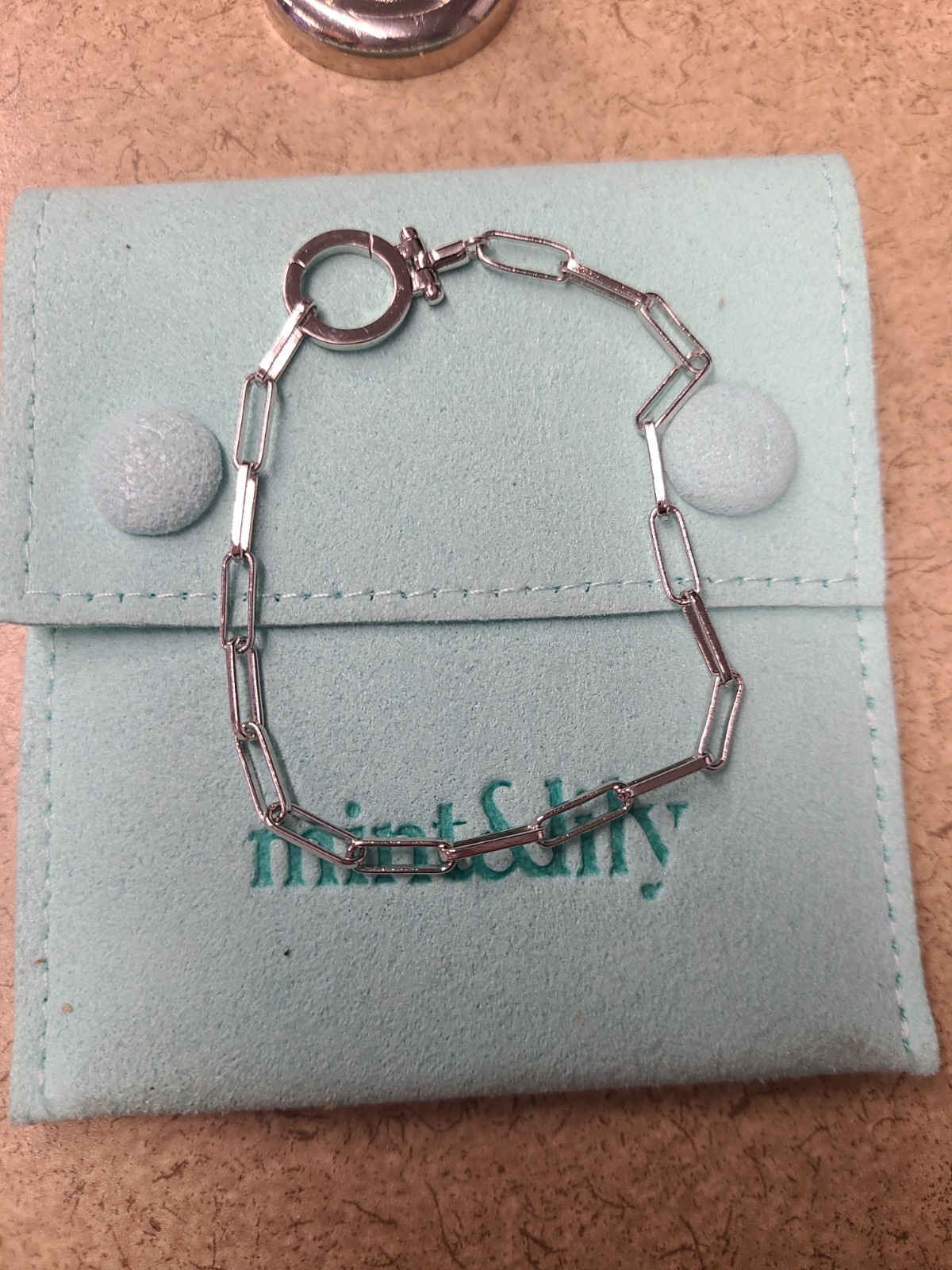 Mint & Lily Open Link Paperclip Bracelet Silver 7″