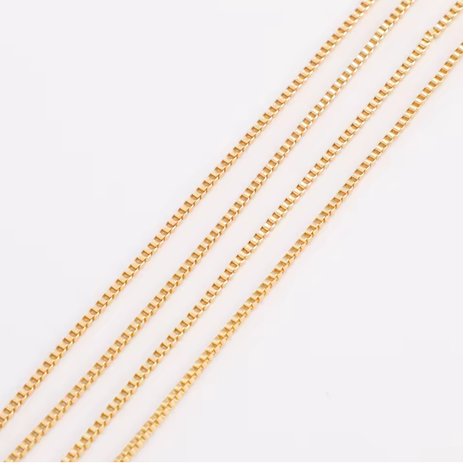 14k Gold Filled Box Chain 1.5-3mm Necklace 18-24″ Men Women