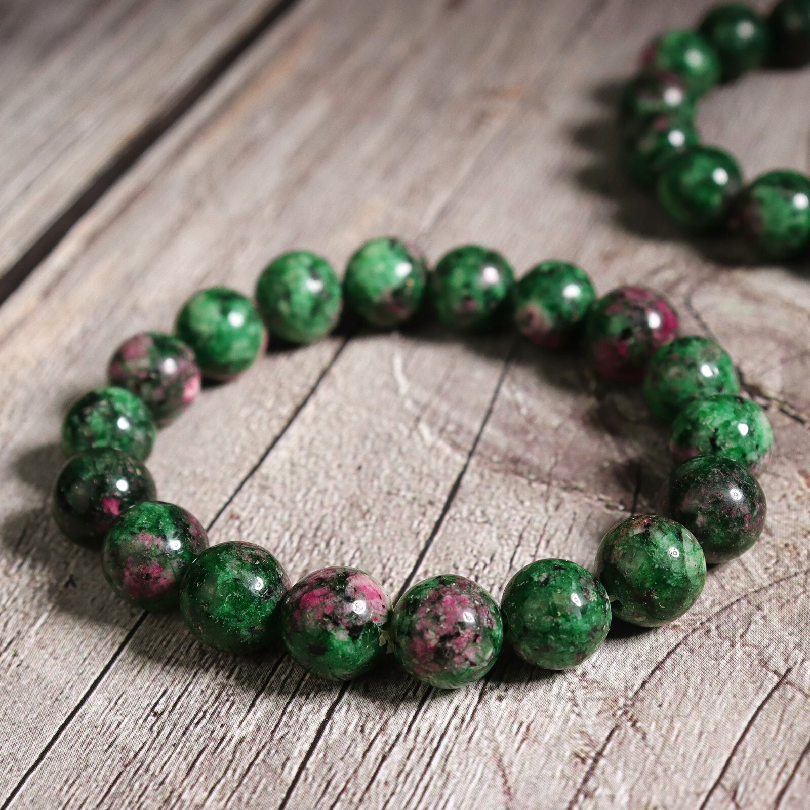 Natural Gemstone Ruby in Zoisite 8mm Beaded Healing Chakra Yoga Bracelet Gift