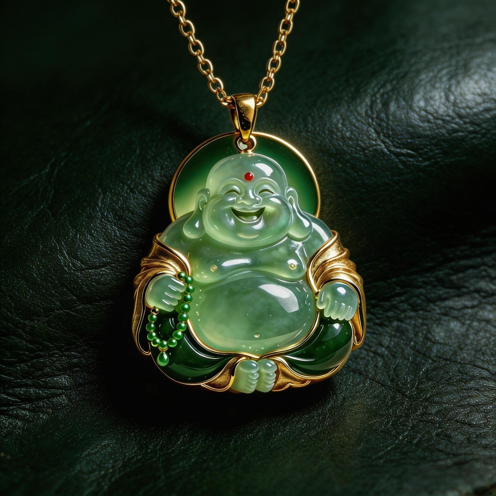 New Metal Maitreya Buddha Pendant Necklace Chinese Style Figure Collectible