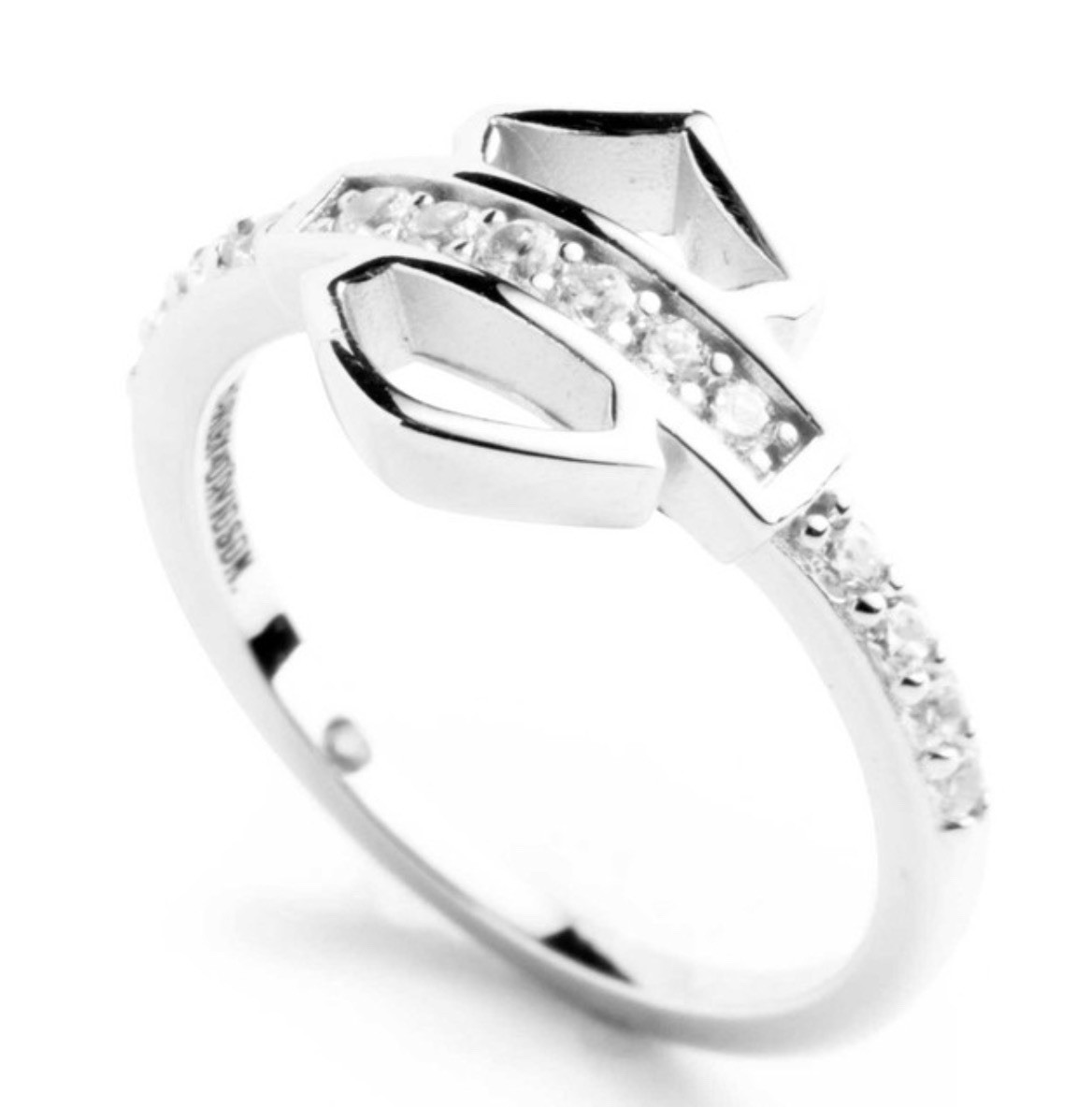 Harley-Davidson Womens Embellished Bar & Shield Logo Ring Sterling Silver 34R000
