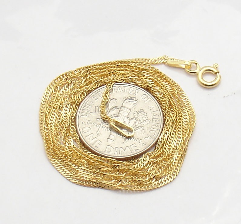 Technibond Singapore Sparkle Chain Necklace 14K Yellow Gold Clad Sterling Silver