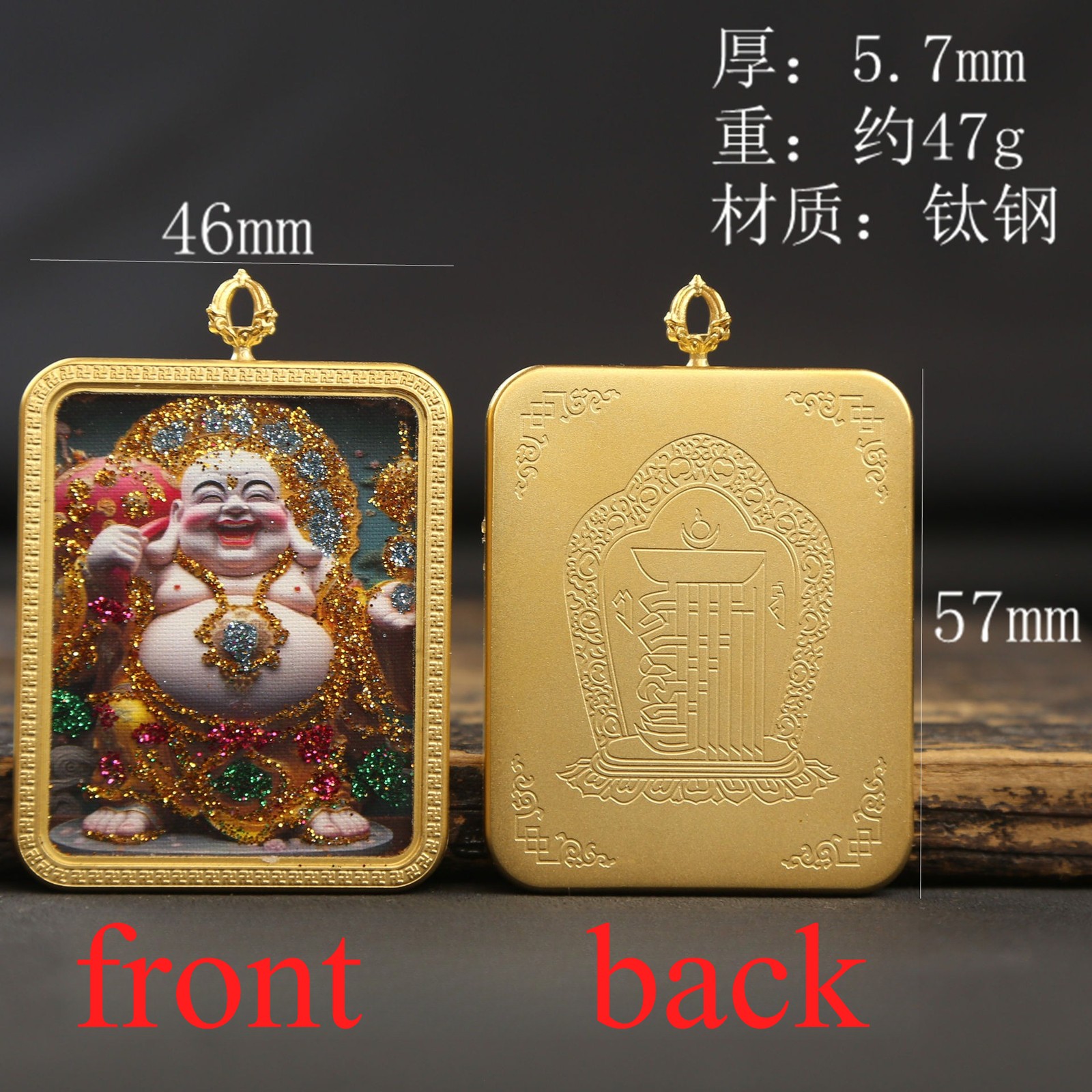 Tibetan Thangka Wulu God of Wealth Handmade Necklace Buddha Brand Pendant