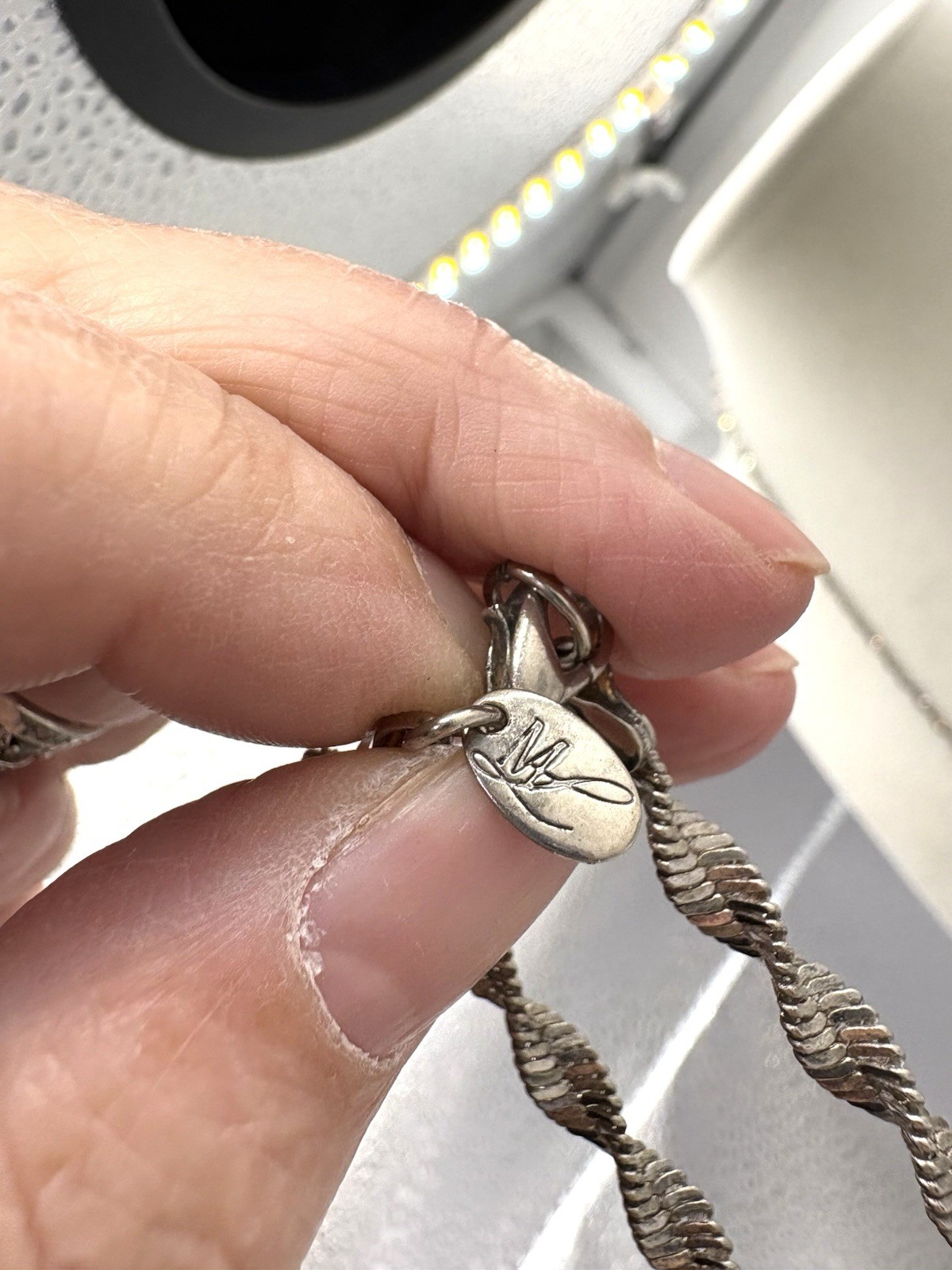 Silver Tone Twisted Herringbone Chain Bracelet & Necklace Set A Marriage Of Two