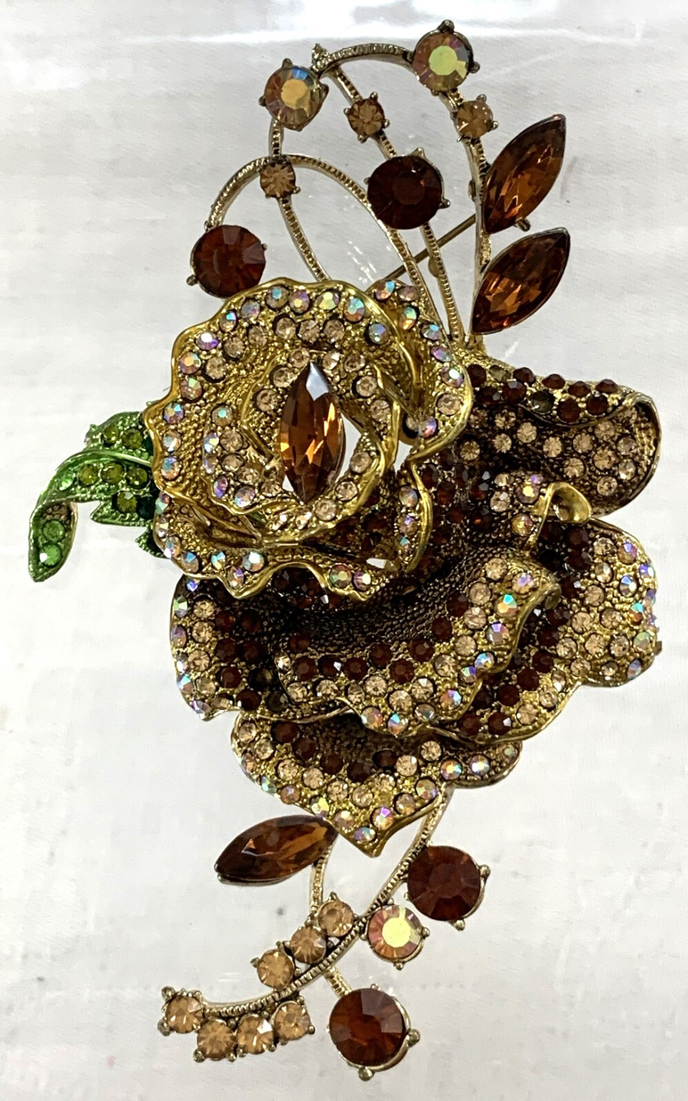 Beautiful LARGE Rhinestone Brooch (4.5″ x 3″)