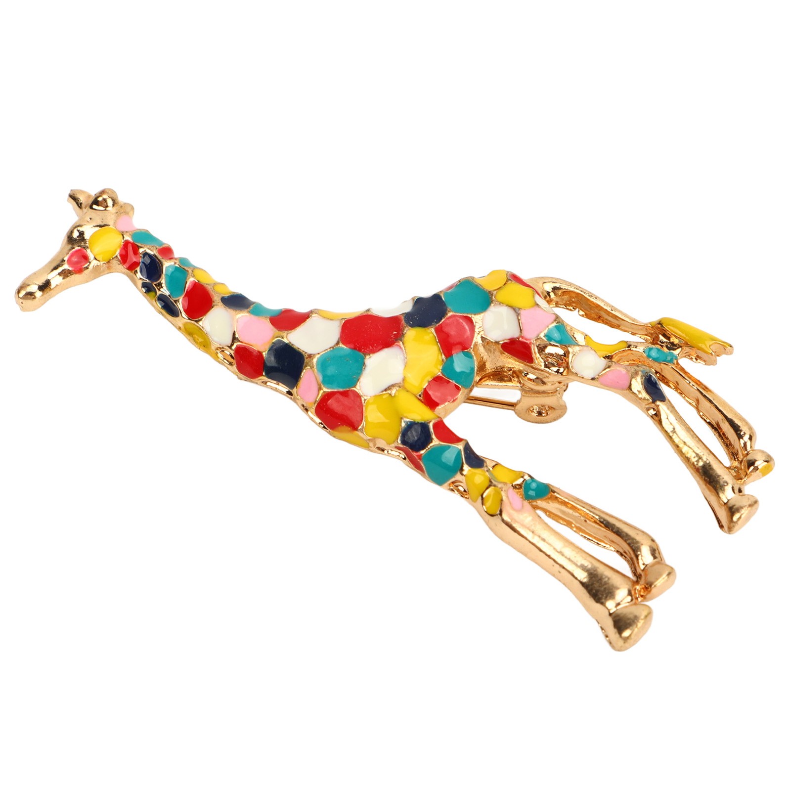4Pcs Cartoon Giraffe Brooch Exquisite Colorful Elegant Aluminum Alloy Fashion