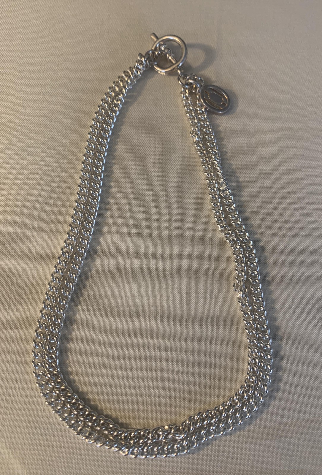Lauren Ralph Lauren Necklace Silver Tone Layered Chain Collar 15 In Womens RL