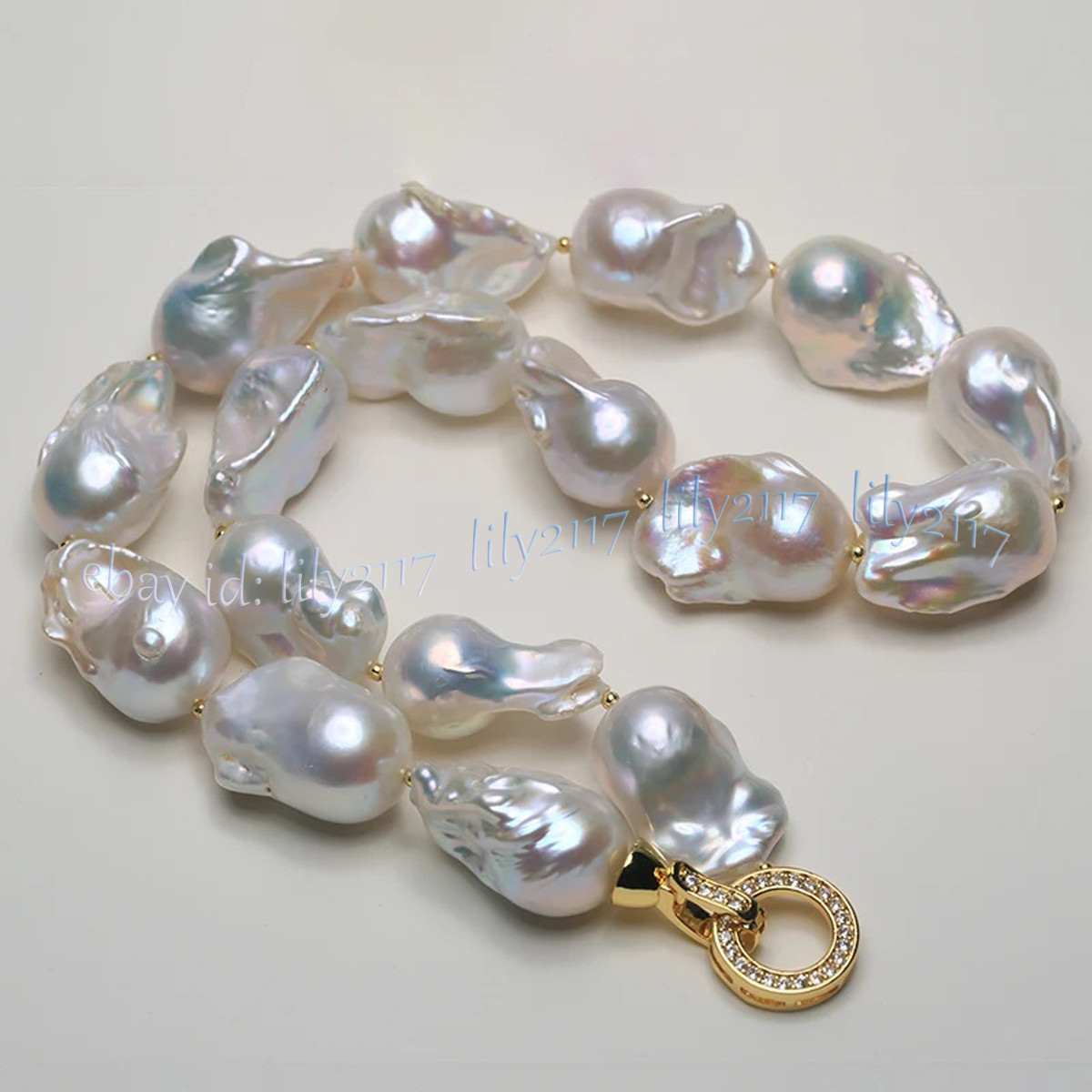 Huge 15-26mm Natural White South Sea Baroque Reborn Keshi Pearl Necklace 14-36”