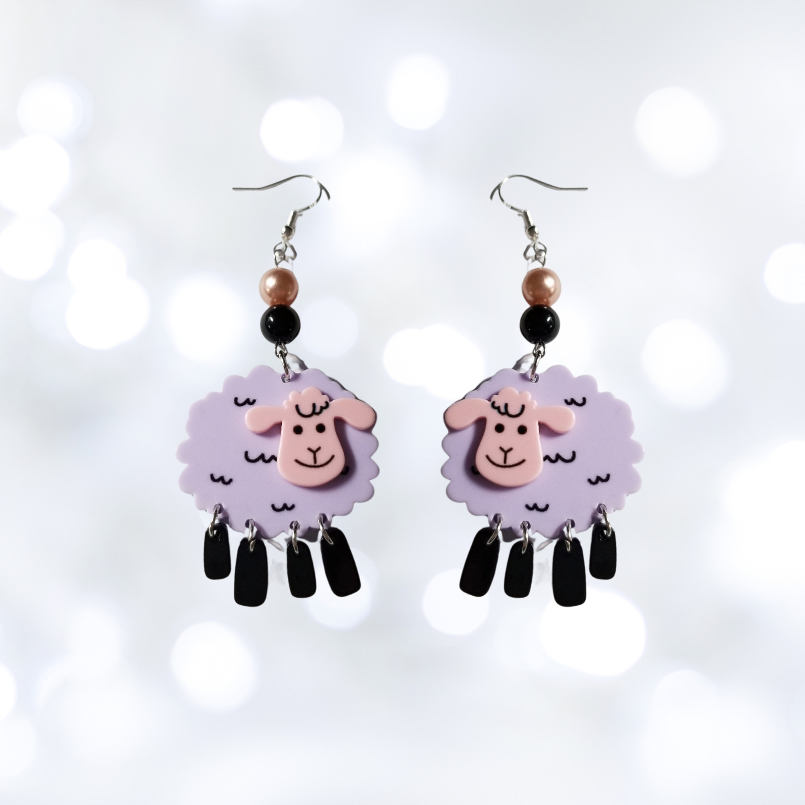 Sheep Dangle Earrings, Sheep Lover Gift, Animal Earrings, Cute Dangle Earrings