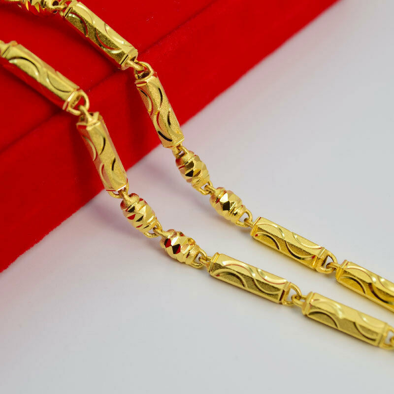 2022 Men’s Chain 22K 23K 24K Thai Baht Gold Filled Yellow GP Necklace Jewelry