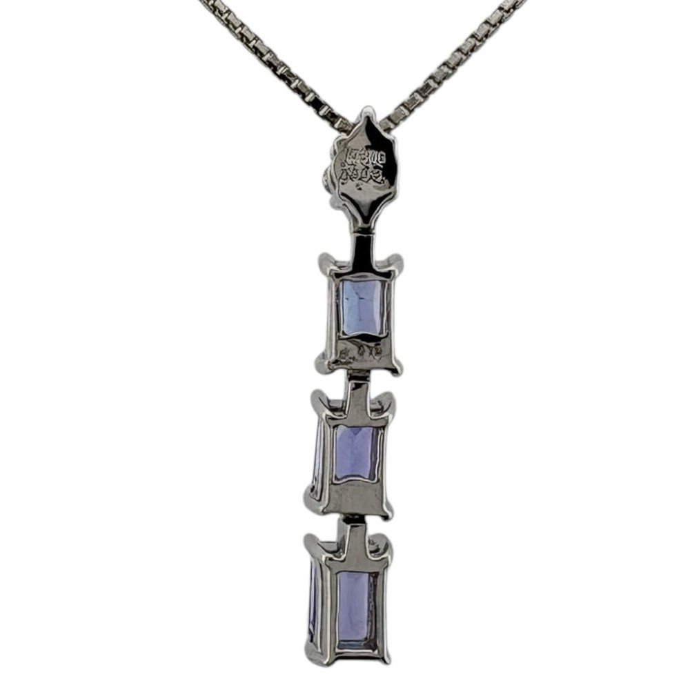 no brand Necklace K18 white gold Tanzanite 0.96ct diamond 0.08ct used