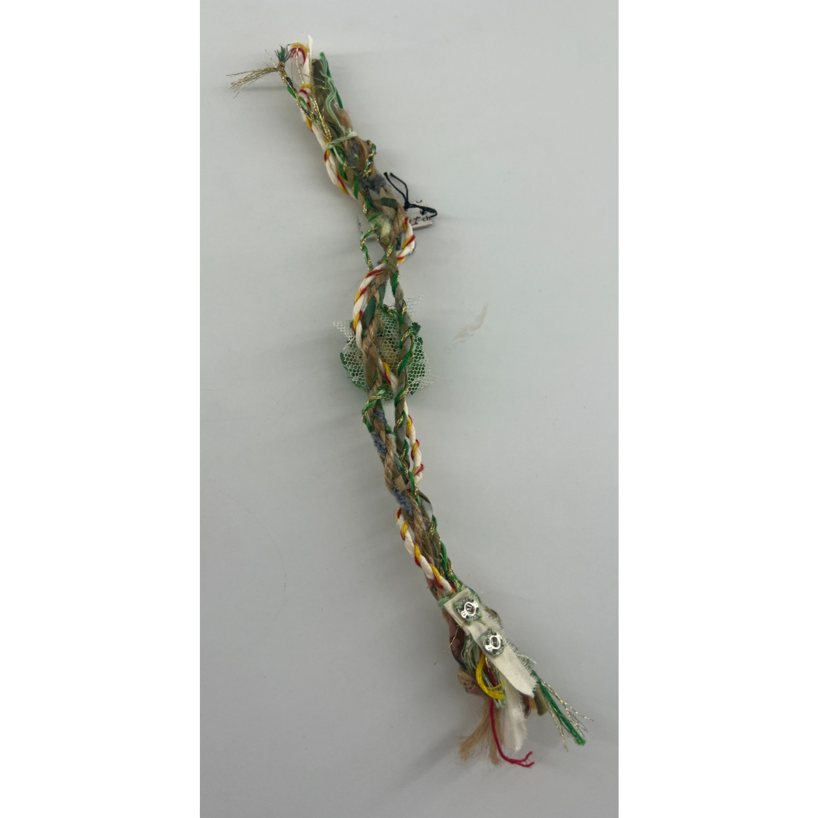 Handmade Crochet Bracelet Boho Snap Closure Flower Green Multicolor Jewelry