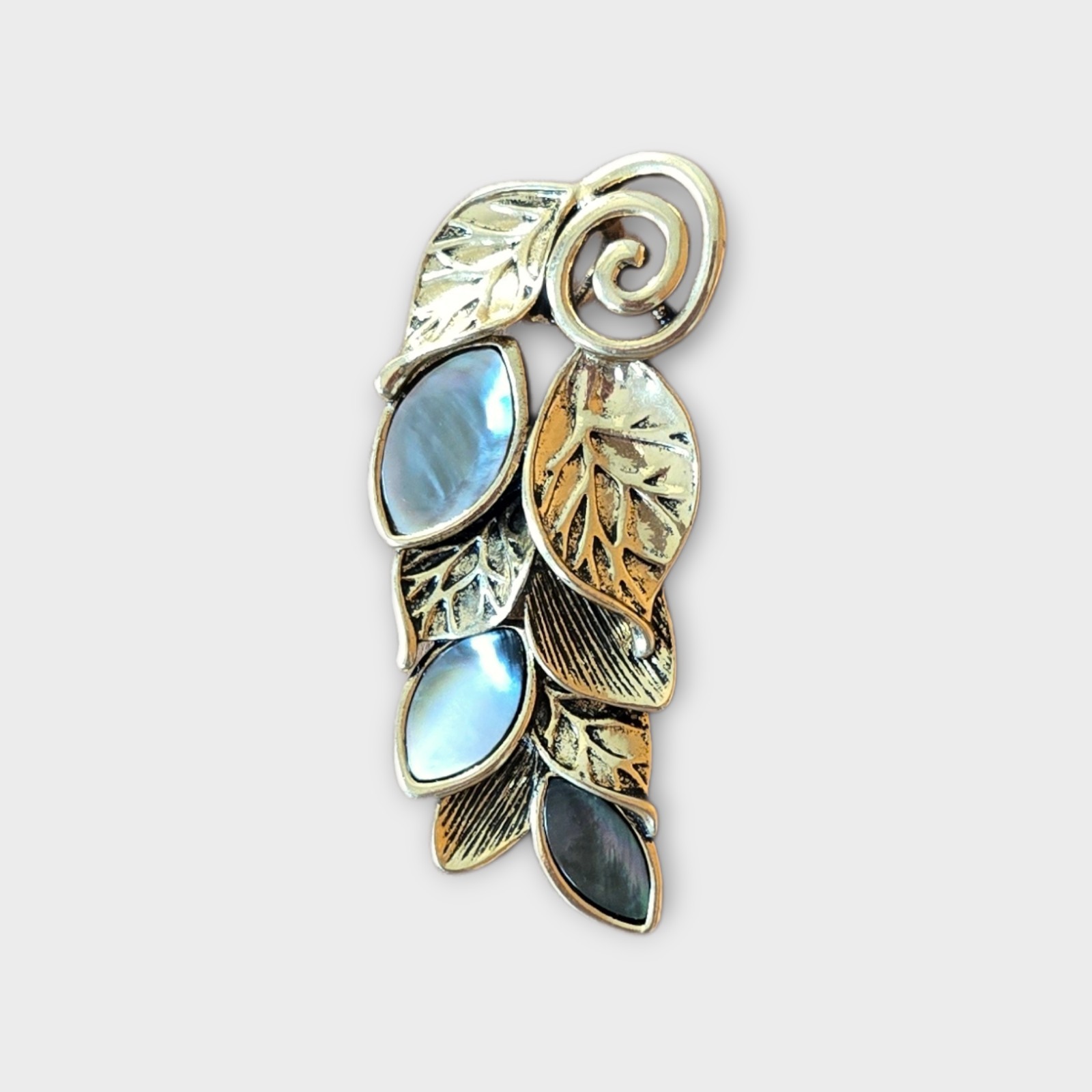 Long Oblong Gold Tone Leaf Leaves Fashion Necklace Pendant