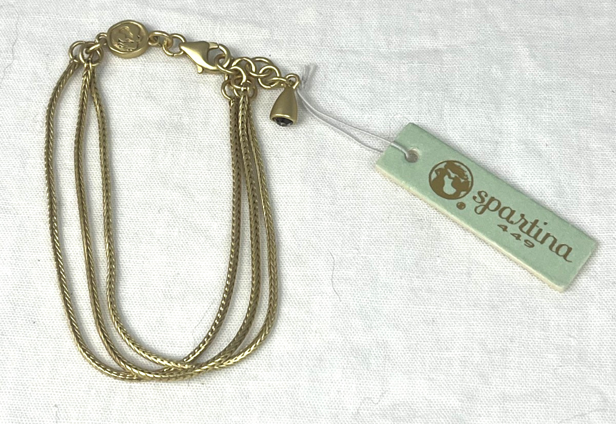 Women’s Spartina 449 Foxtail Chain Bracelet Gold Plated NEW Retail $42.80
