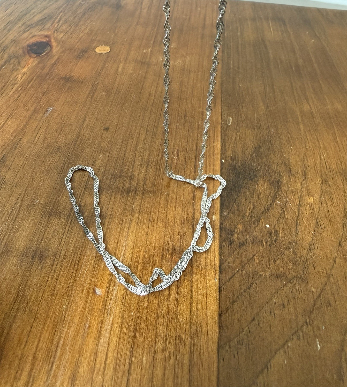Sterling Silver Twisted Rope Link Chain Dainty Elegant Lobster Chic Necklace 23”