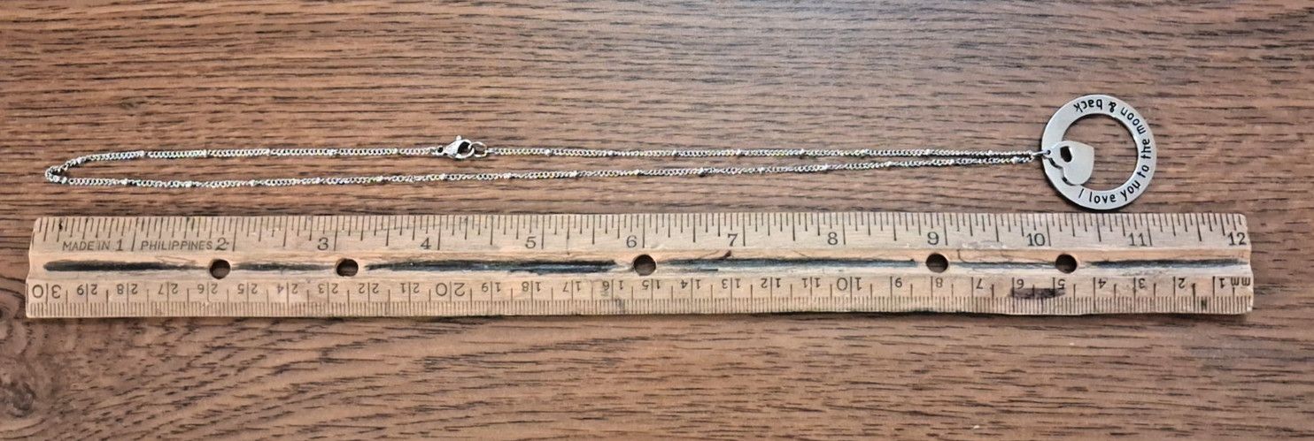 20″ Chisel I Love You to the Moon & Back Heart Necklace Stainless Steel