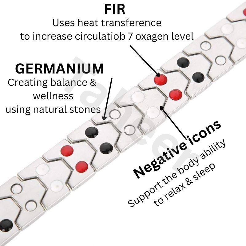 Men magnetic titanium steel cufflink bracelet,4-in-1 energy hand band Arthritis