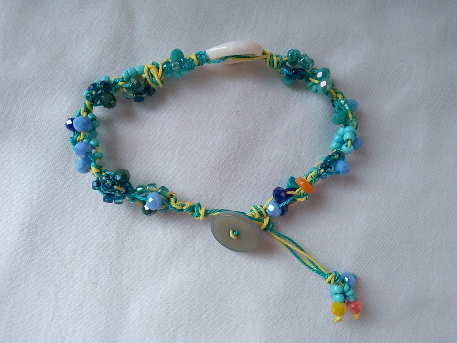 Beaded Macrame Anklet 10-12″ Adj Anklet Bracelet Boho Jewelry US Seller New