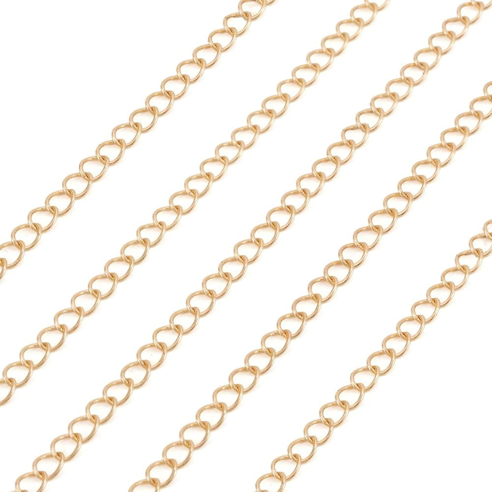 16.4 Feet 14K Gold Filled Curb Chain Soldered Brass Thin Cable Chain Permanent J