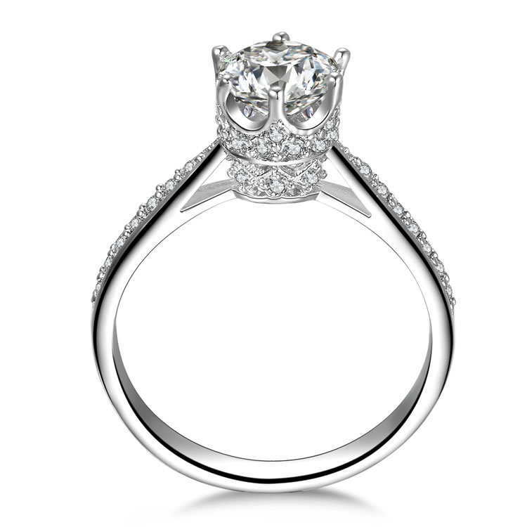 QUEEN 925 STERLING SILVER CZ ENGAGMENT RING WEDDING BAND WOMEN’S SIZE 3-12 SA041