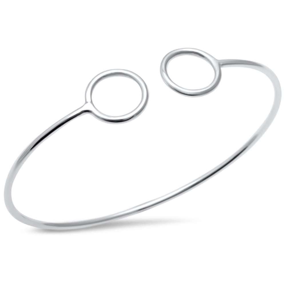 Circle Design Bangle .925 Sterling Silver Bracelet