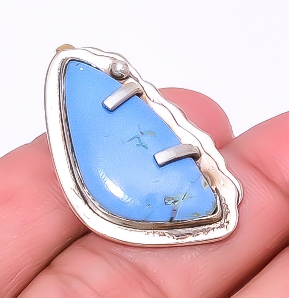 Blue Opal – Owyhee 925 Sterling Silver Israeli Jewelry Pendant 1.37″ A330