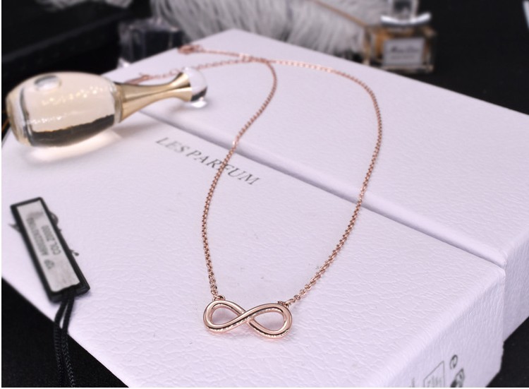 18″ Silver Rose Gold Stainless Steel Love Infinity Symbol 8 Pendant Necklace PE6