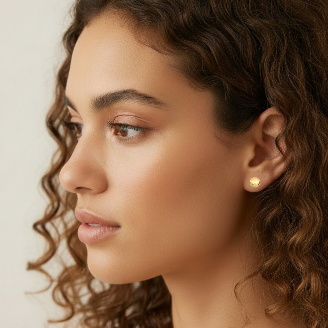14K Yellow Gold Plated 10mm Ball Stud Earrings / Aretes Bolas – BLL10