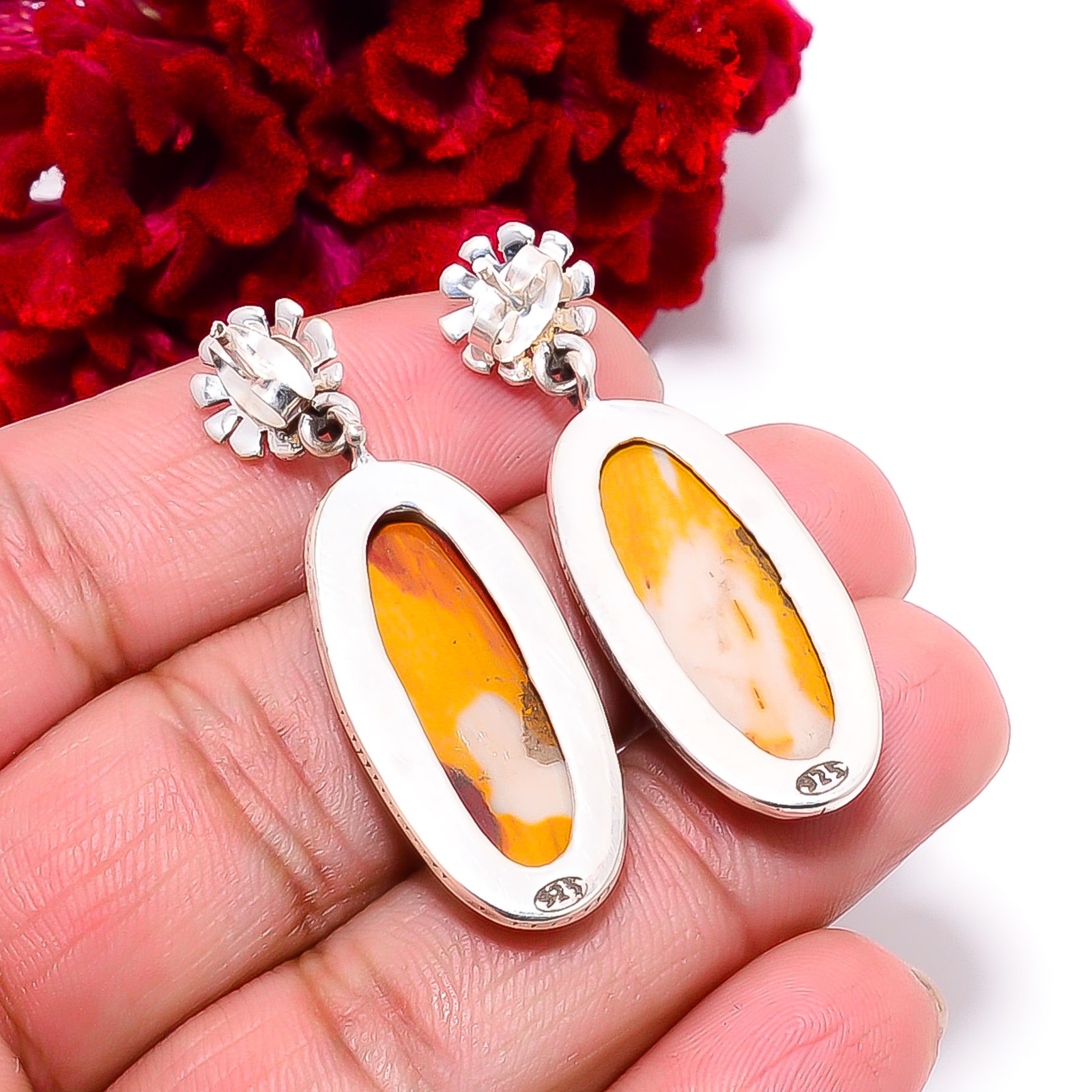 Mookaite – Australia Designer Handmade 925 Sterling Silver Earring 1.79″ E98931