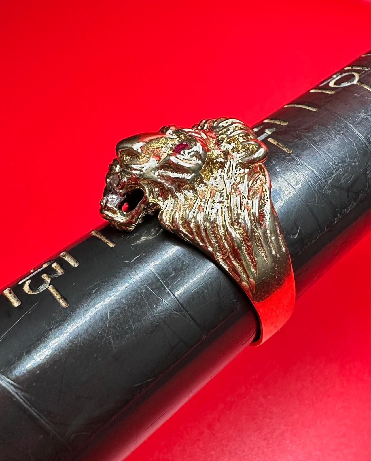 10K Yellow Gold Lion Head Ring
