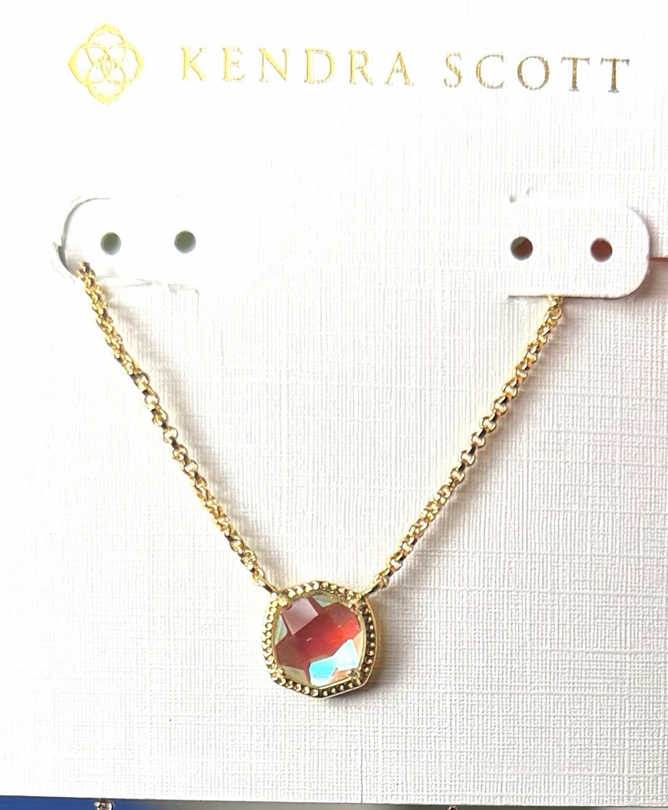 ✨NEW💗Kendra Scott💗Dichroic Glass 💗Pendant Gold Necklace A17