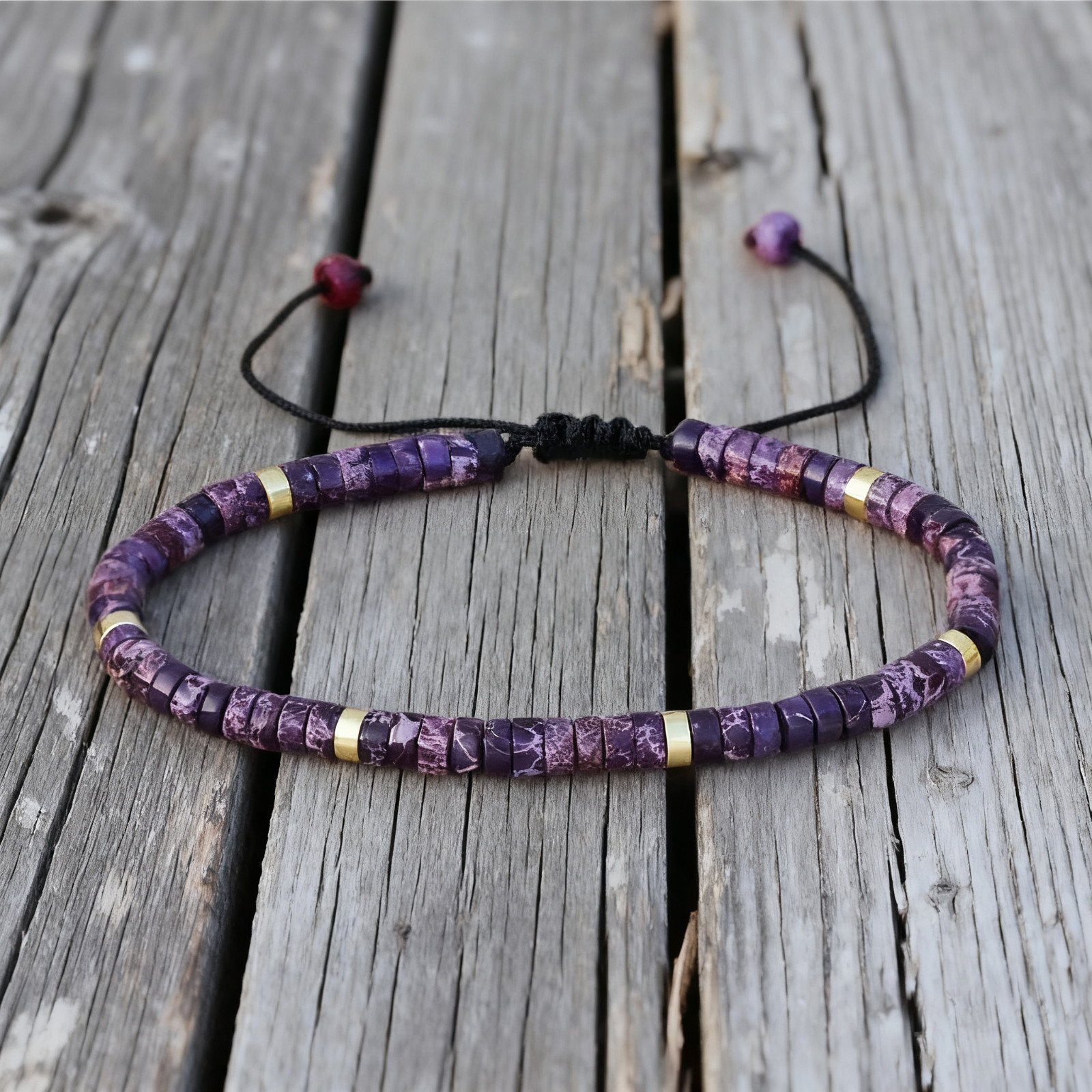 Bloodstone Bracelet Tube Bead Stone Jewelry Healing Energy Women Men Gifts