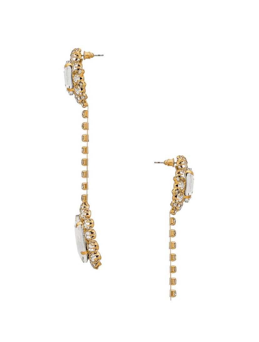 8 Other Reasons Crystal Drop Earrings in Gold Dangling Hanging Statement New