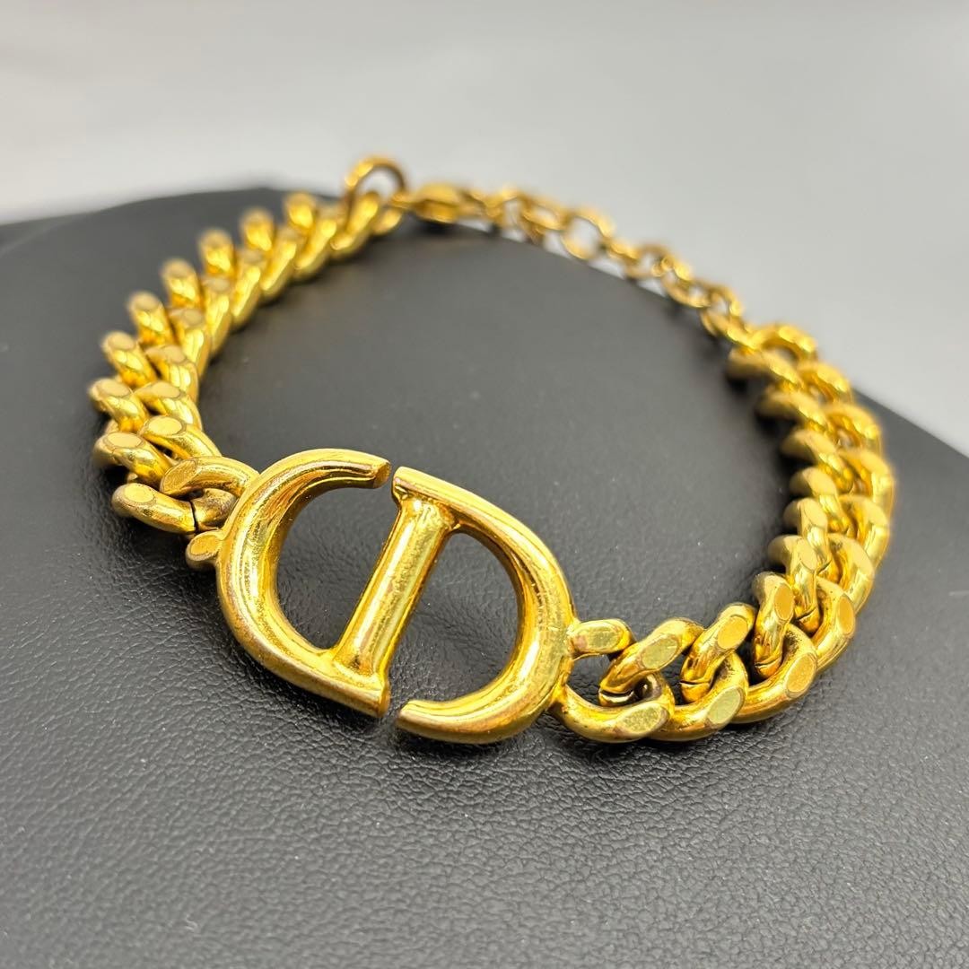 Christian Dior CD Logo Chain Bracelet, Gold unisex adults fashion accessory