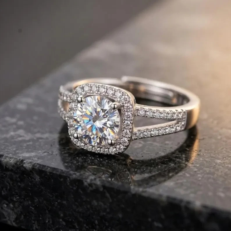 2Ct Round Cut Simulated Diamond Promise Band Ring 14k White Gold Over Silver