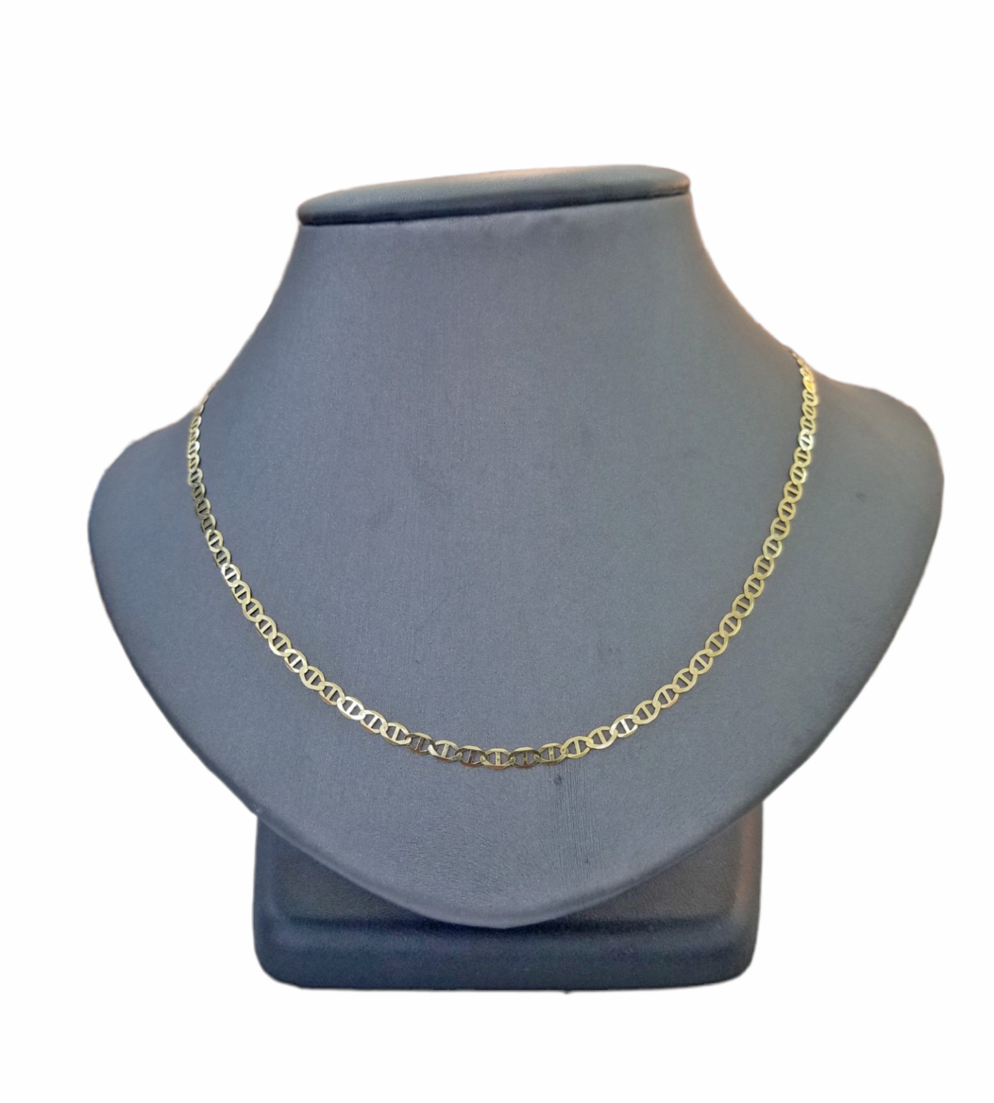 Real 10k Yellow Gold Mariner Anchor Link Chain 3mm Necklace 16 18 20 24 Inch