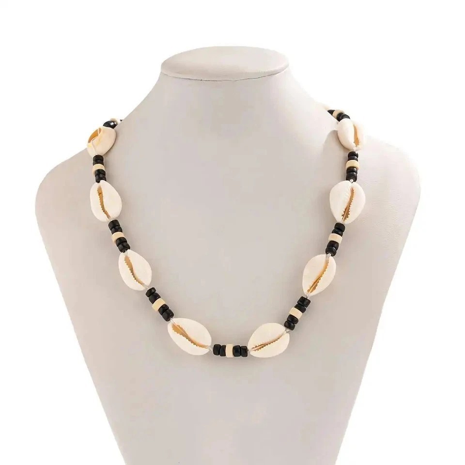 Boho Shell Choker Necklace Mens Surfer Beach Necklace Coastal Hawaiian Jewelry