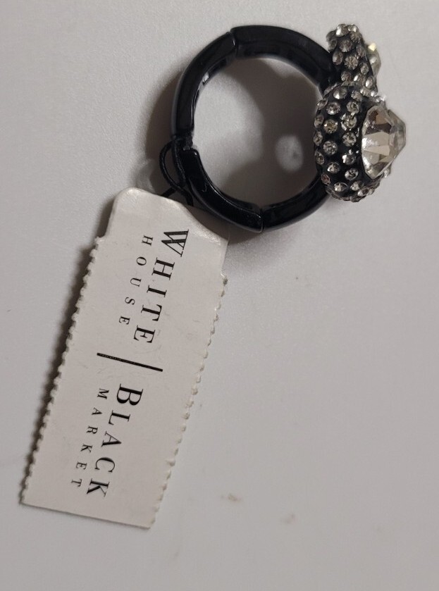 White House Black Market Black & Silver Necklace Ring Bracelet New Jewelry Set