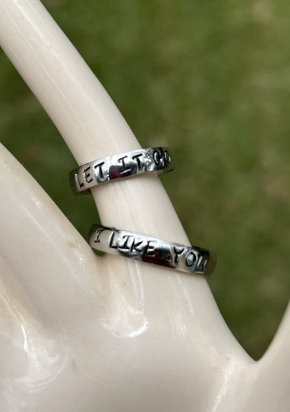 4mm Personalized Hand Stamped Stainless Steel Rings